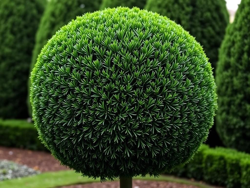 Cis formowany w idealną kulę - topiary co to