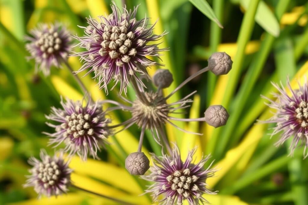 Czosnek Purple Sensation po przekwitnięciu Czosnek Purple Sensation po przekwitnięciu