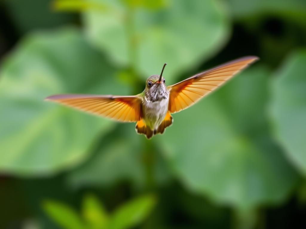 Fruczak gołąbek w locie z widocznym pomarańczowym kolorem tylnych skrzydeł Fruczak gołąbek w locie z widocznym pomarańczowym kolorem tylnych skrzydeł