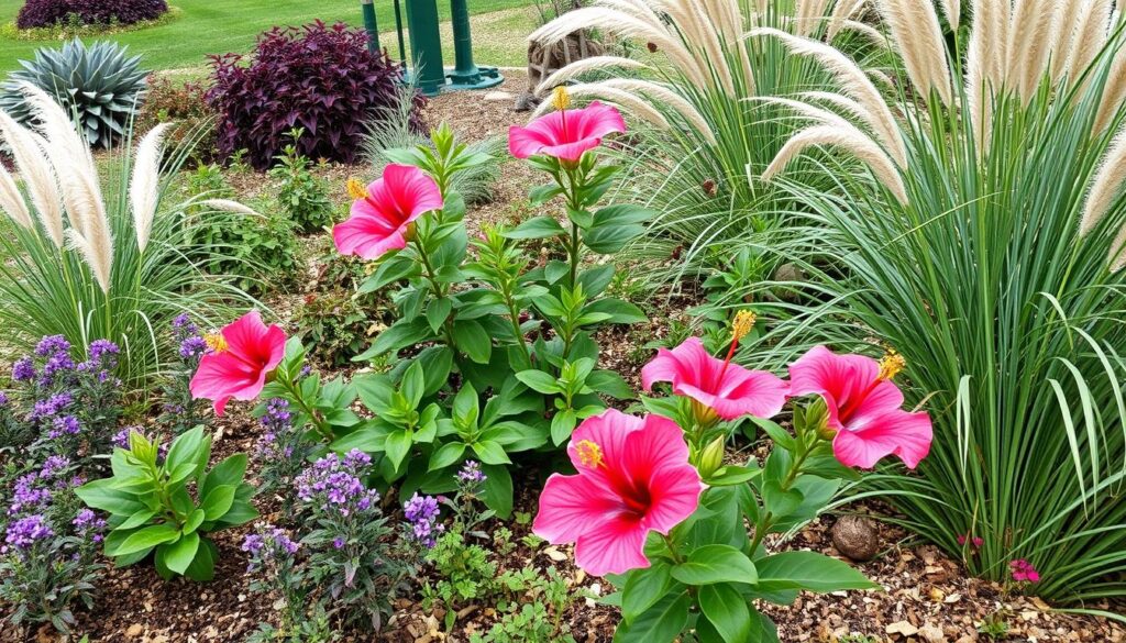 Hibiskus bagienny jako efektowny element kompozycji ogrodowej