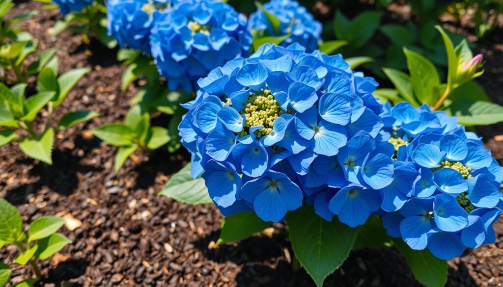 Hortensje nawożone fusami z kawy o intensywnym kolorze Hortensje nawożone fusami z kawy o intensywnym kolorze