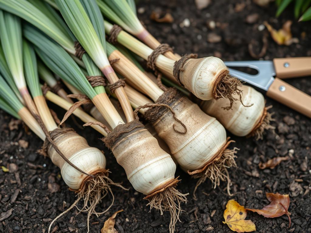 Irys syberyjski kiedy sadzić - kłącza przygotowane do posadzenia jesienią