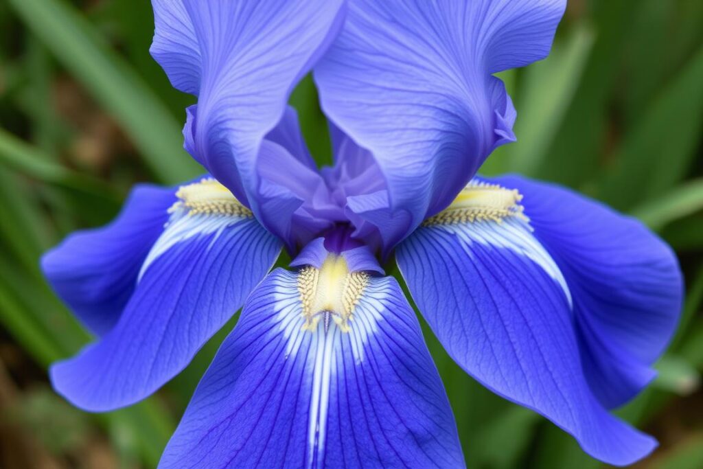 Kwiat irysa syberyjskiego - charakterystyczna budowa i intensywny kolor Kwiat irysa syberyjskiego - charakterystyczna budowa i intensywny kolor
