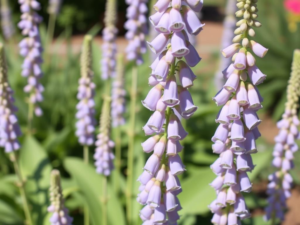 Kwitnąca funkia na słonecznym stanowisku