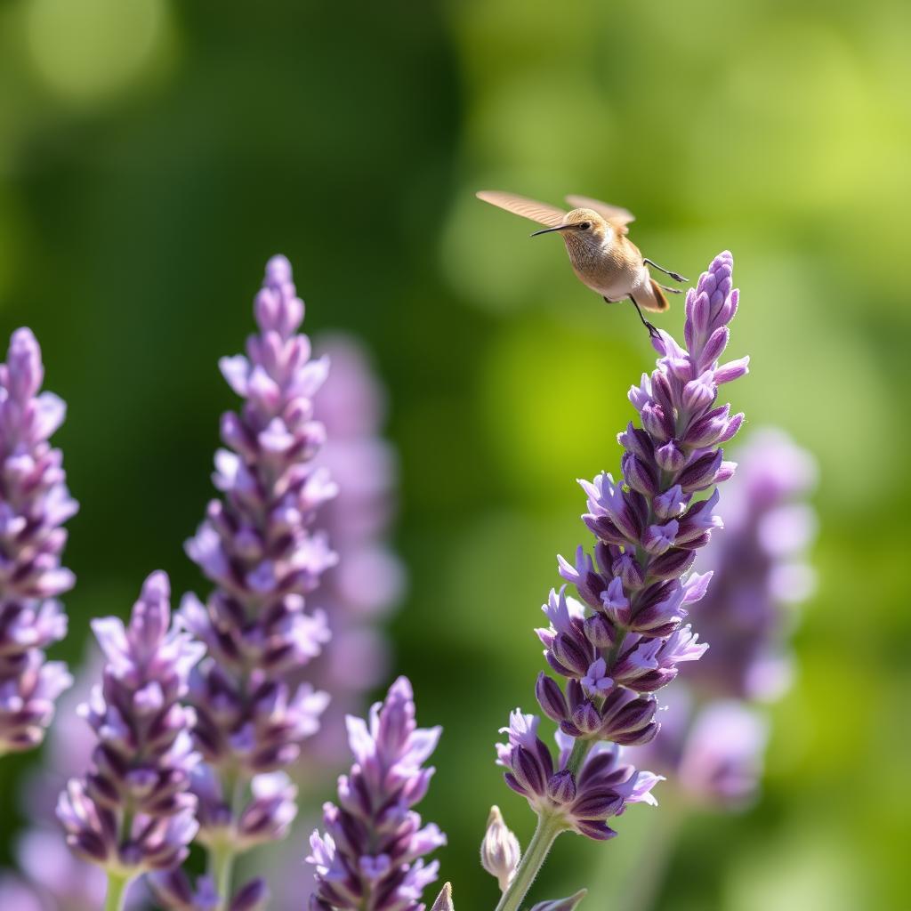 Lawenda - jeden z ulubionych kwiatów fruczaka gołąbka Lawenda - jeden z ulubionych kwiatów fruczaka gołąbka