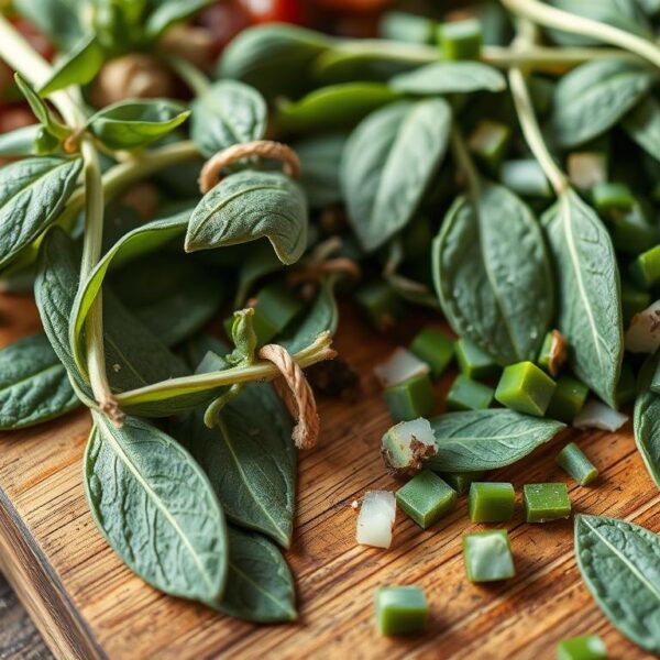 Liście szałwii omszonej używane w kuchni jako przyprawa