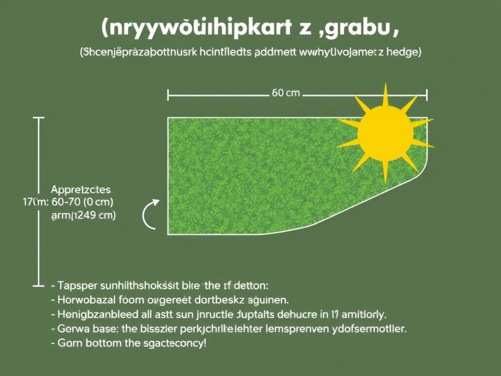Prawidłowy kształt trapezowy żywopłotu z grabu Prawidłowy kształt trapezowy żywopłotu z grabu