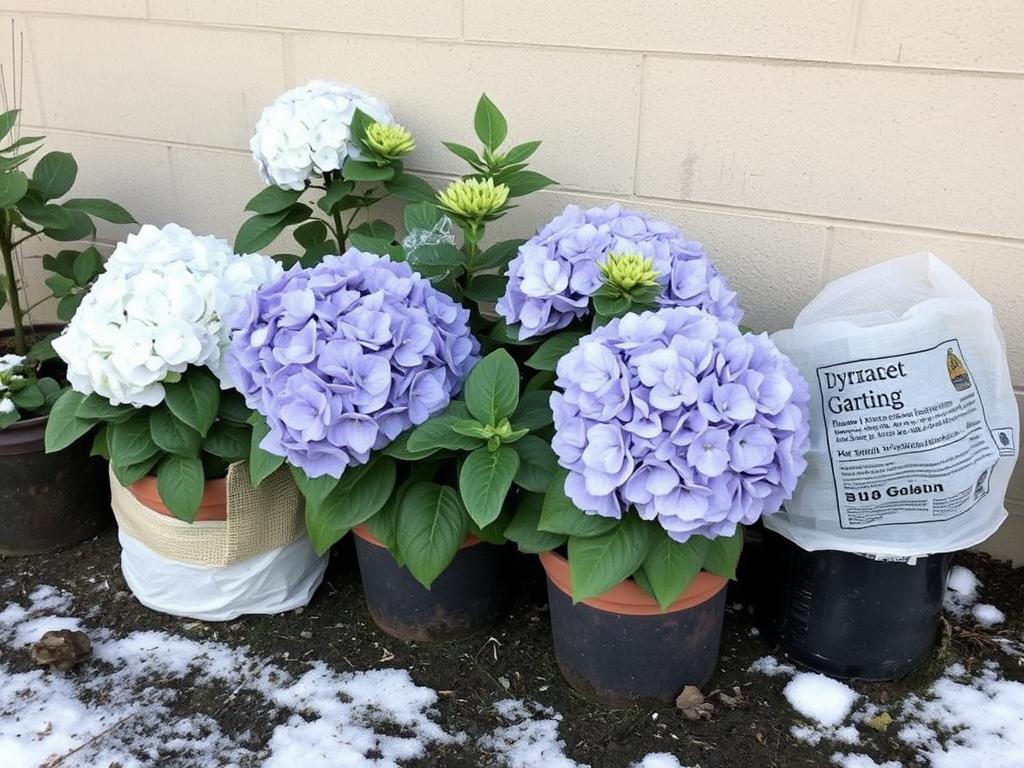 Przechowywanie hortensji w doniczce zimą - zabezpieczenie przed mrozem