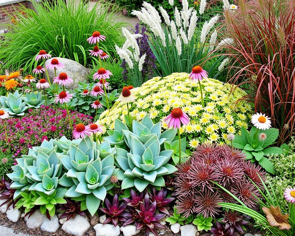 Rabata z rozchodnikami w stylu wiejskim z dodatkiem bylin Rabata z rozchodnikami w stylu wiejskim z dodatkiem bylin