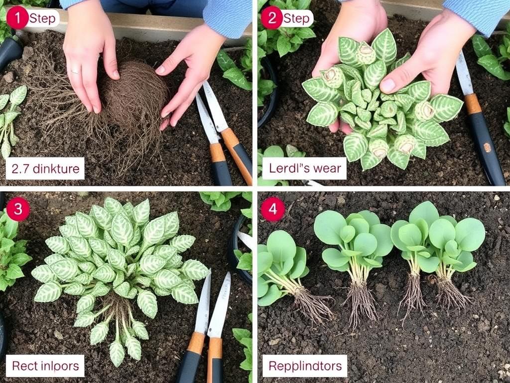 Rozmnażanie czyśćca wełnistego przez podział kęp