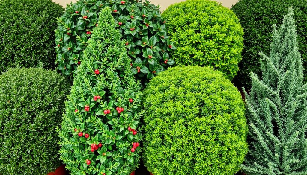 Różne gatunki roślin wykorzystywane do topiarów - topiary co to