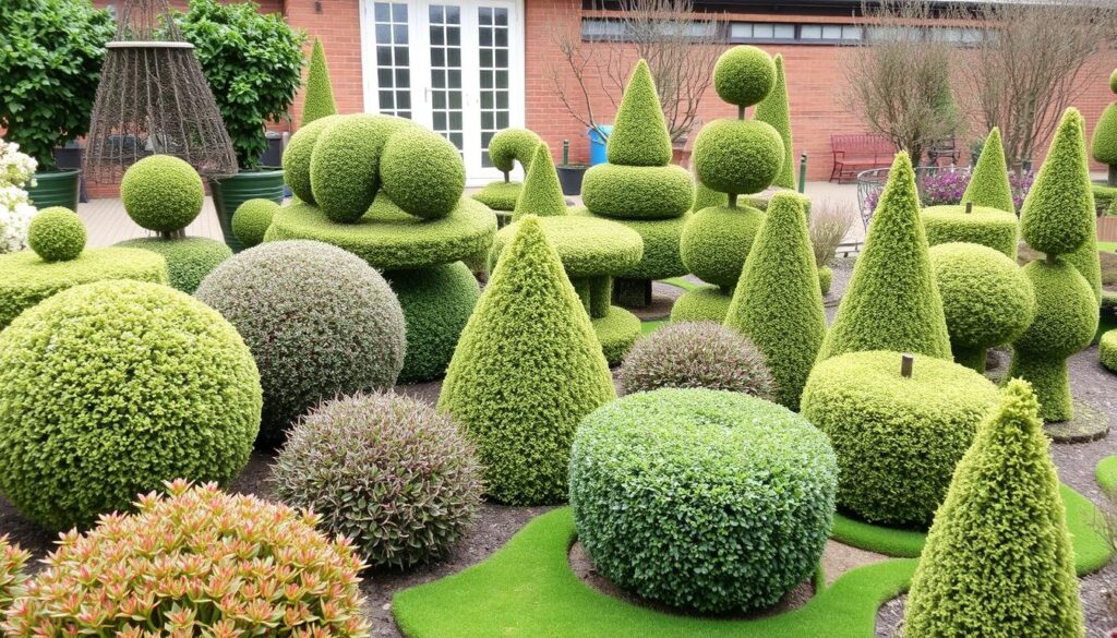 Różnorodne topiary w przydomowym ogrodzie - topiary co to