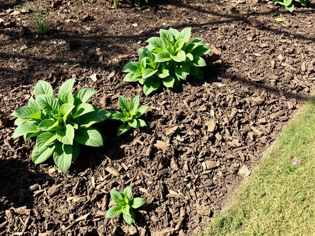 Ściółkowanie podłoża wokół roślin okrywowych do suchego cienia Ściółkowanie podłoża wokół roślin okrywowych do suchego cienia