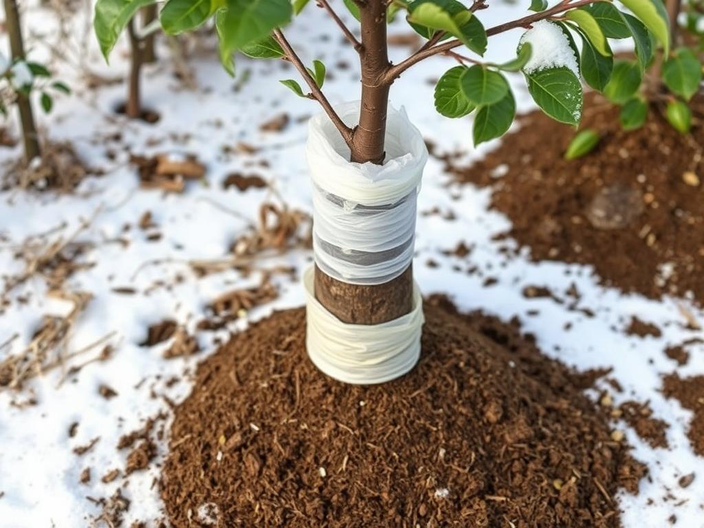 Zabezpieczenie drzewka owocowego na zimę - sadzenie drzewek owocowych