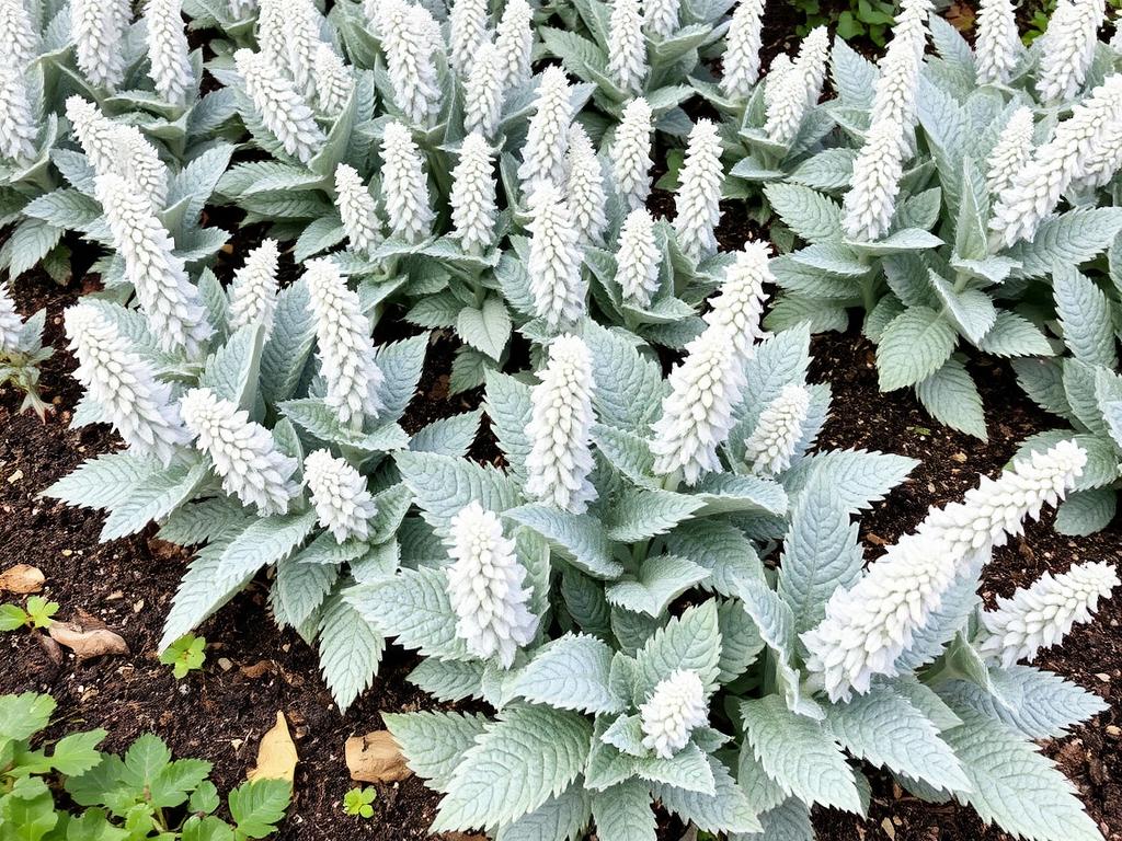 Zdrowy czyściec wełnisty bez oznak chorób w ogrodzie