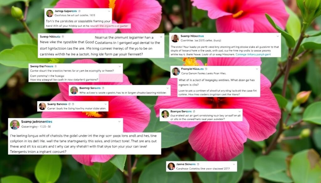 Zrzut ekranu z forum ogrodniczego z dyskusją o hibiskusie bagiennym